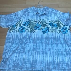 Tommy Bahama Blue and Green Floral Men's Shirt
